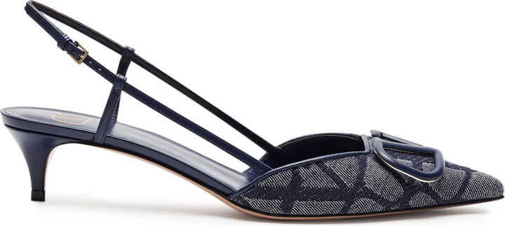 Valentino Garavani Vlogo 40 Canvas Slingback Pumps