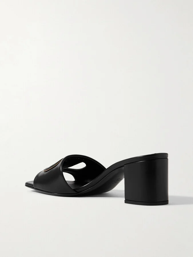 Valentino Garavani - Vlogo 60 Cutout Leather Mules - Black - Image 3
