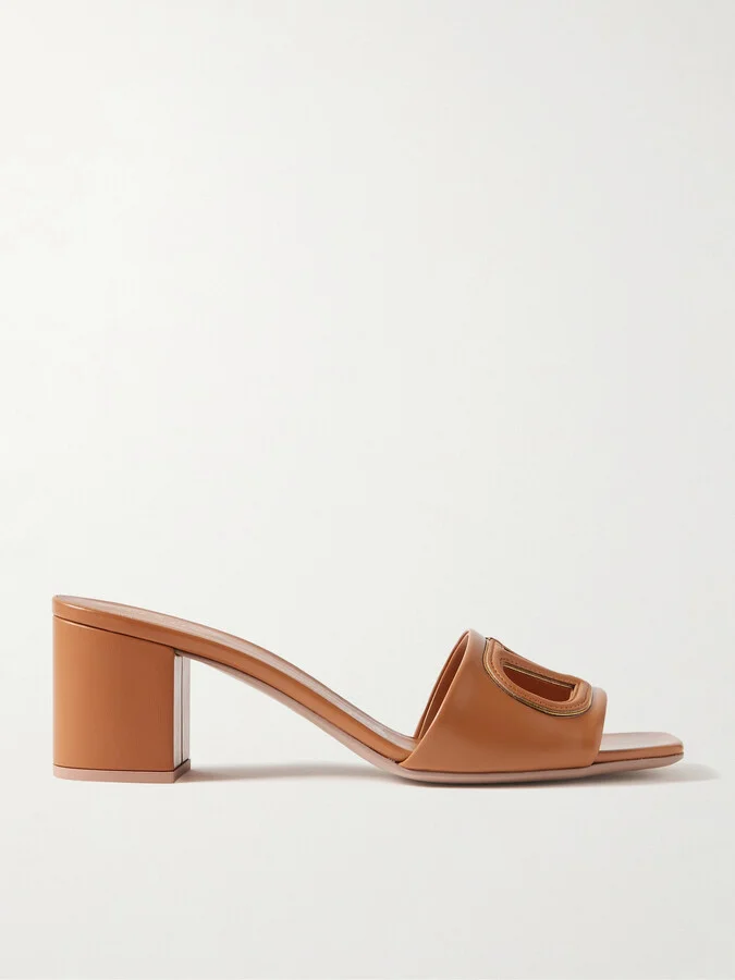 Valentino Garavani - Vlogo 60 Cutout Leather Mules - Brown