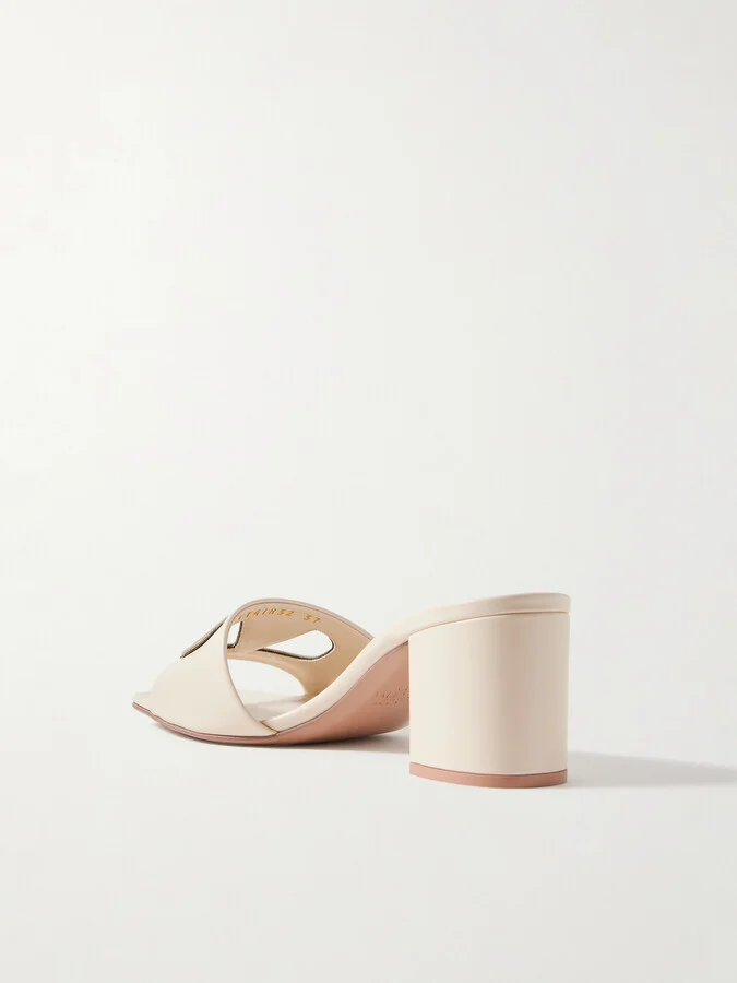 Valentino Garavani - Vlogo 60 Embellished Leather Mules - White - Image 3
