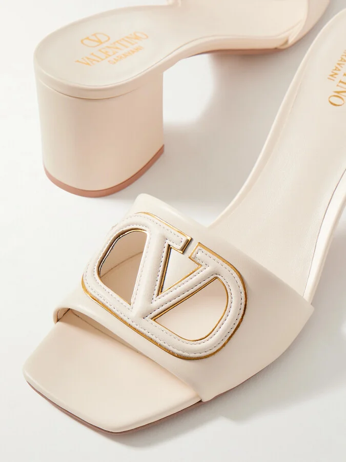 Valentino Garavani - Vlogo 60 Embellished Leather Mules - White - Image 4