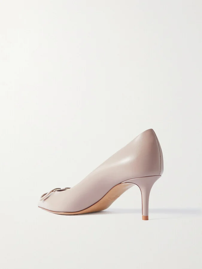 Valentino Garavani - Vlogo 60 Embellished Leather Pumps - Neutrals - Image 3