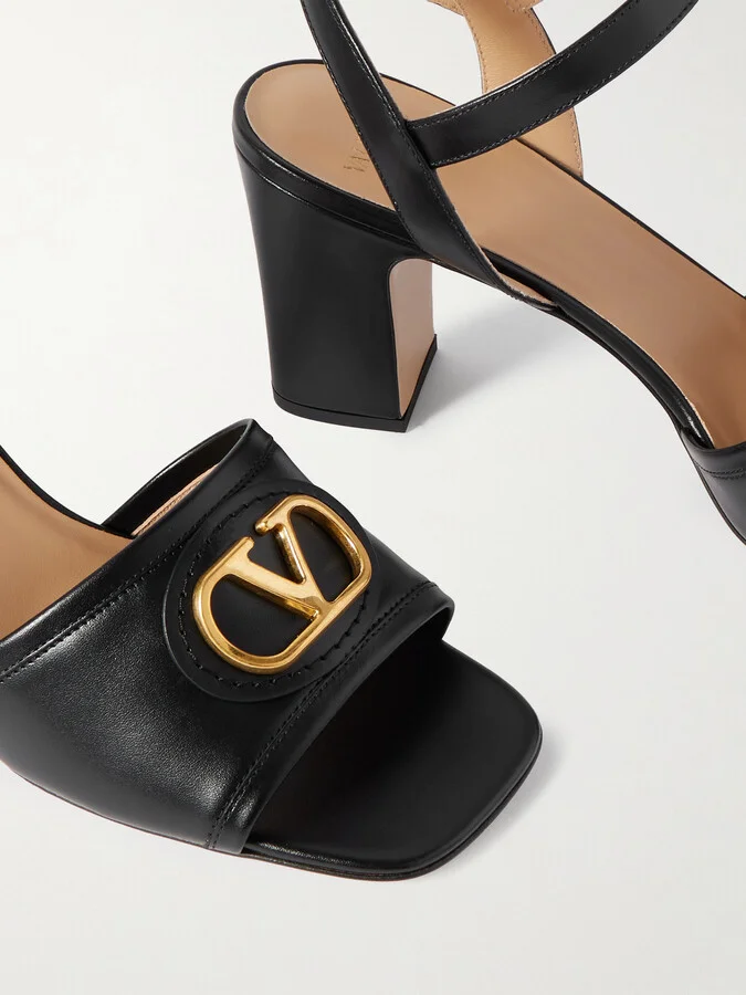 Valentino Garavani - Vlogo 75 Embellished Leather Sandals - Black - Image 4