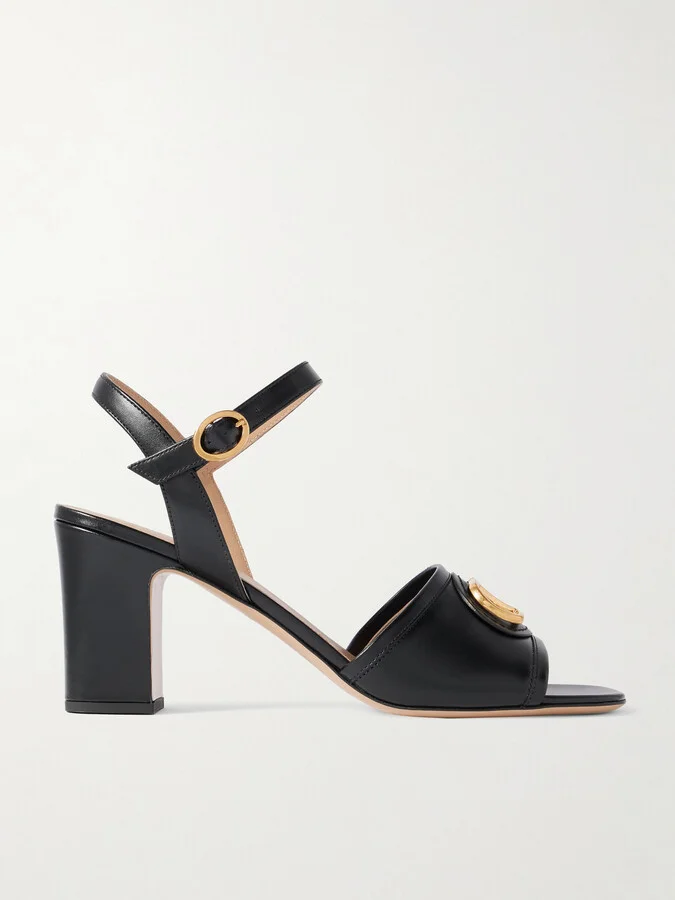 Valentino Garavani - Vlogo 75 Embellished Leather Sandals - Black