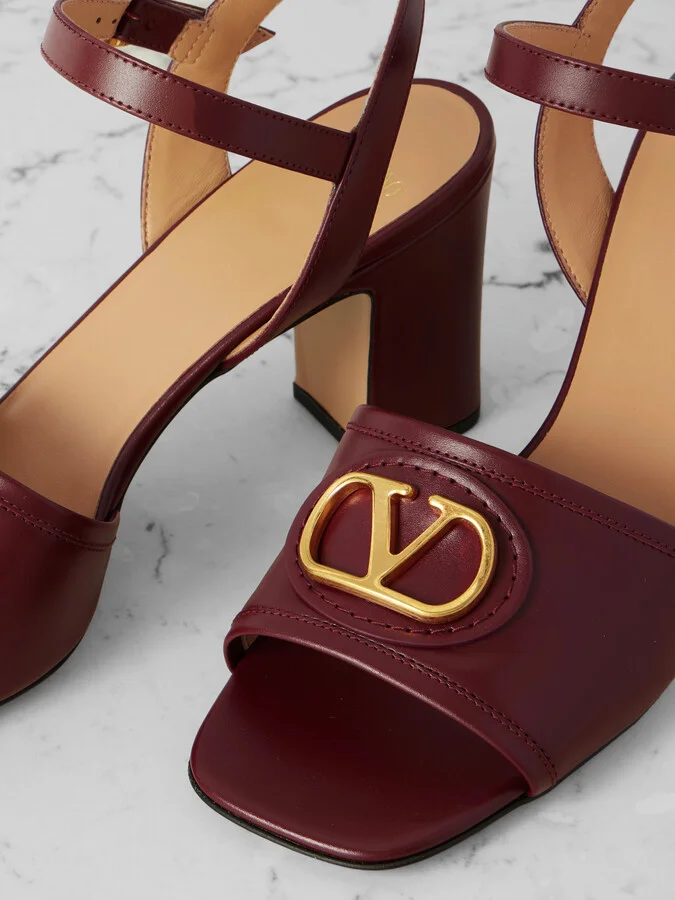 Valentino Garavani - Vlogo 75 Leather Sandals - Red - Image 4