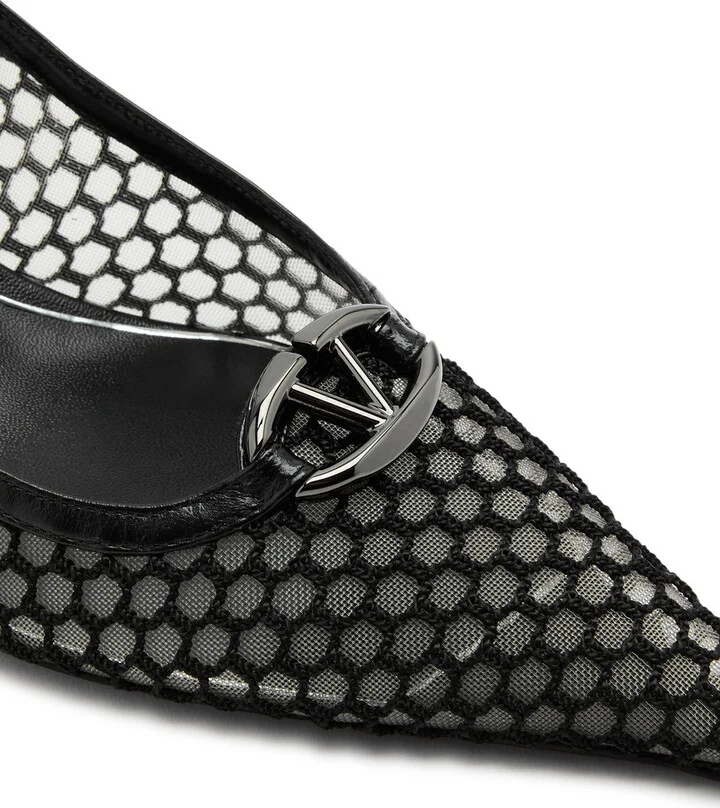 Valentino Garavani Vlogo 75 Mesh Slingback Pumps - Image 4