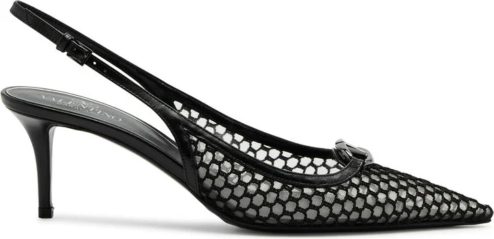 Valentino Garavani Vlogo 75 Mesh Slingback Pumps