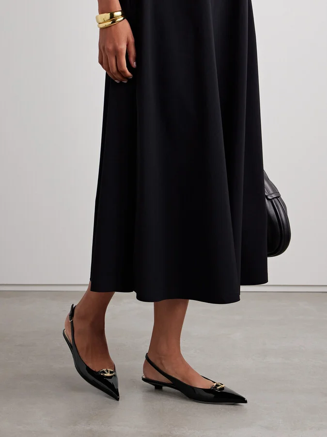 Valentino Garavani - Vlogo Bold 20 Embellished Patent-leather Pumps - Black - Image 2
