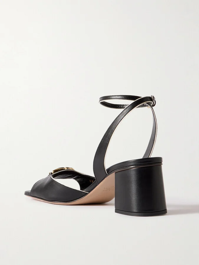Valentino Garavani - Vlogo Bold 60 Leather Sandals - Black - Image 3