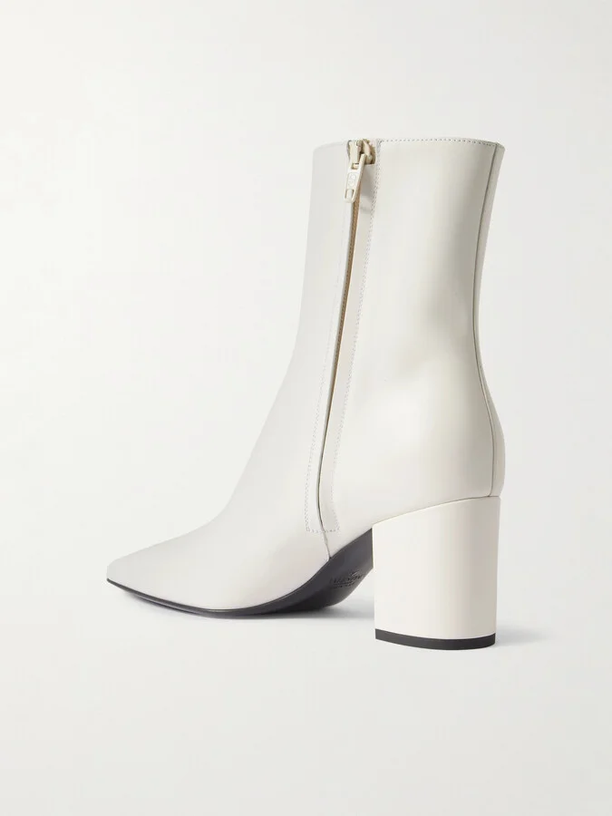 Valentino Garavani - Vlogo Bold 70 Leather Ankle Boots - Ivory - Image 3