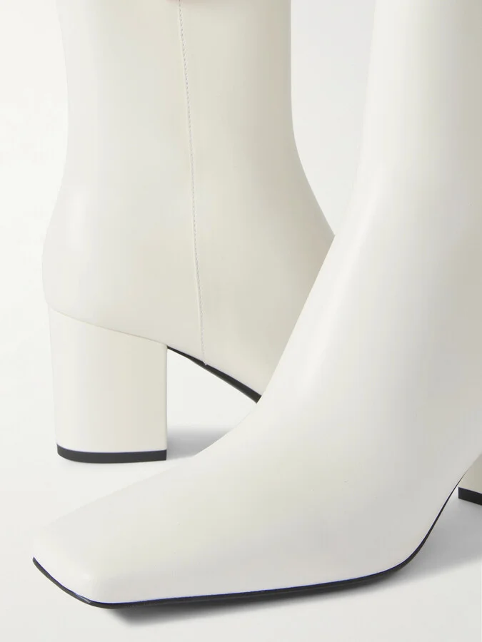 Valentino Garavani - Vlogo Bold 70 Leather Ankle Boots - Ivory - Image 4