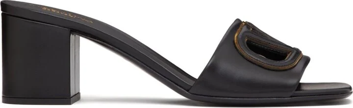 Valentino Garavani Vlogo Cut-Out Leather Mules
