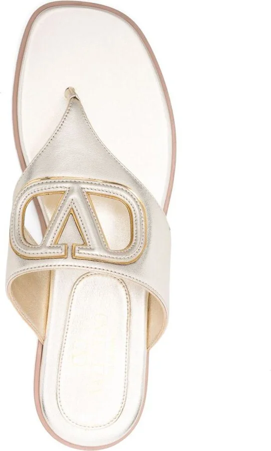 Valentino Garavani Vlogo Cut-Out Leather Sandals - Image 2