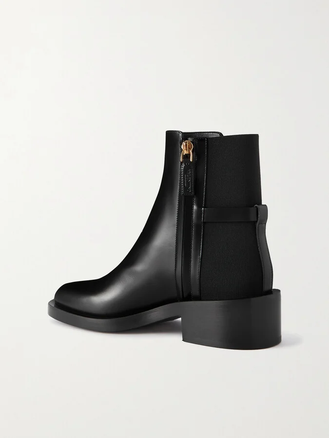 Valentino Garavani - Vlogo Embellished Leather Chelsea Boots - Black - Image 3