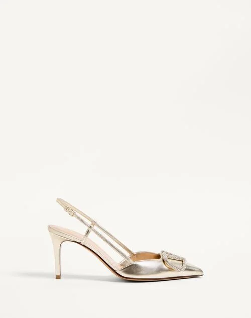 Valentino Garavani VLOGO GLOW LAMINATED NAPPA SLINGBACK PUMP 80 MM / 3.15 IN.
