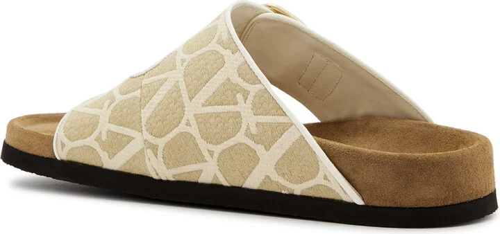 Valentino Garavani Vlogo Jacquard Canvas Sliders - Image 2