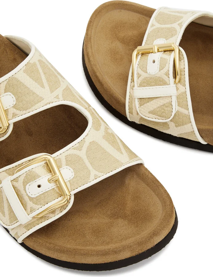 Valentino Garavani Vlogo Jacquard Canvas Sliders - Image 3