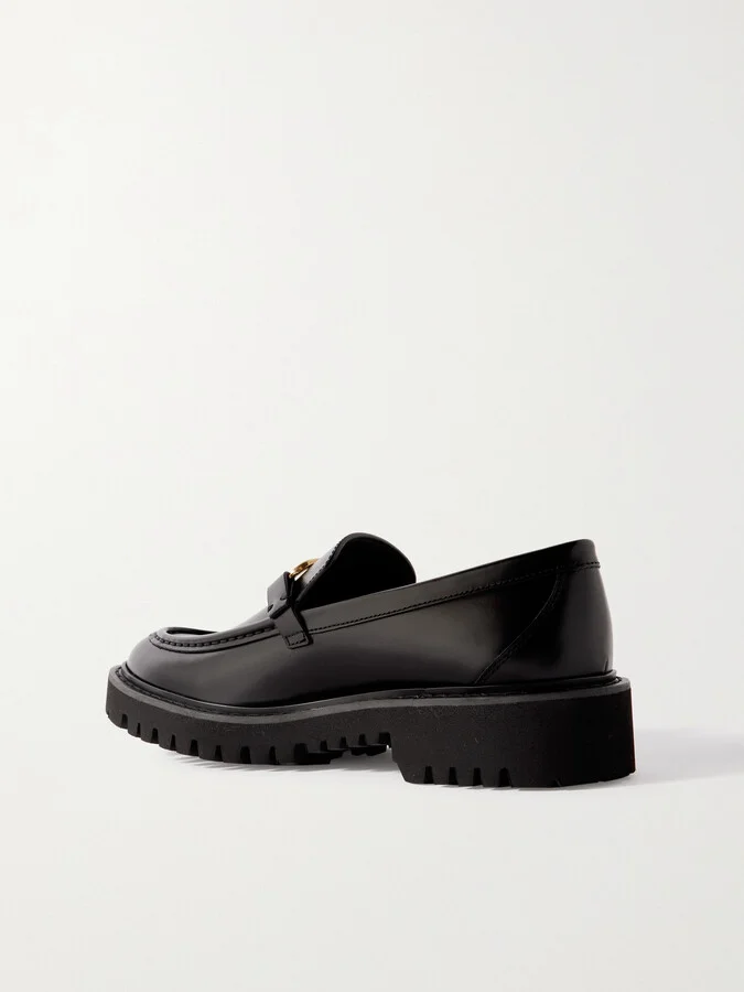 Valentino Garavani - Vlogo Leather Loafers - Black - Image 3
