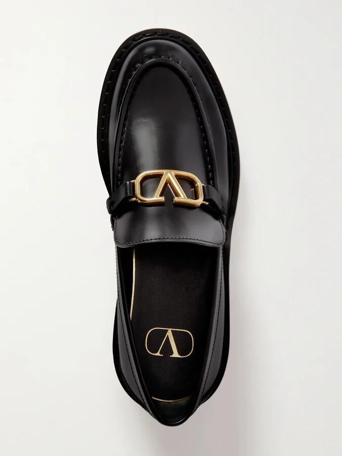Valentino Garavani - Vlogo Leather Loafers - Black - Image 5