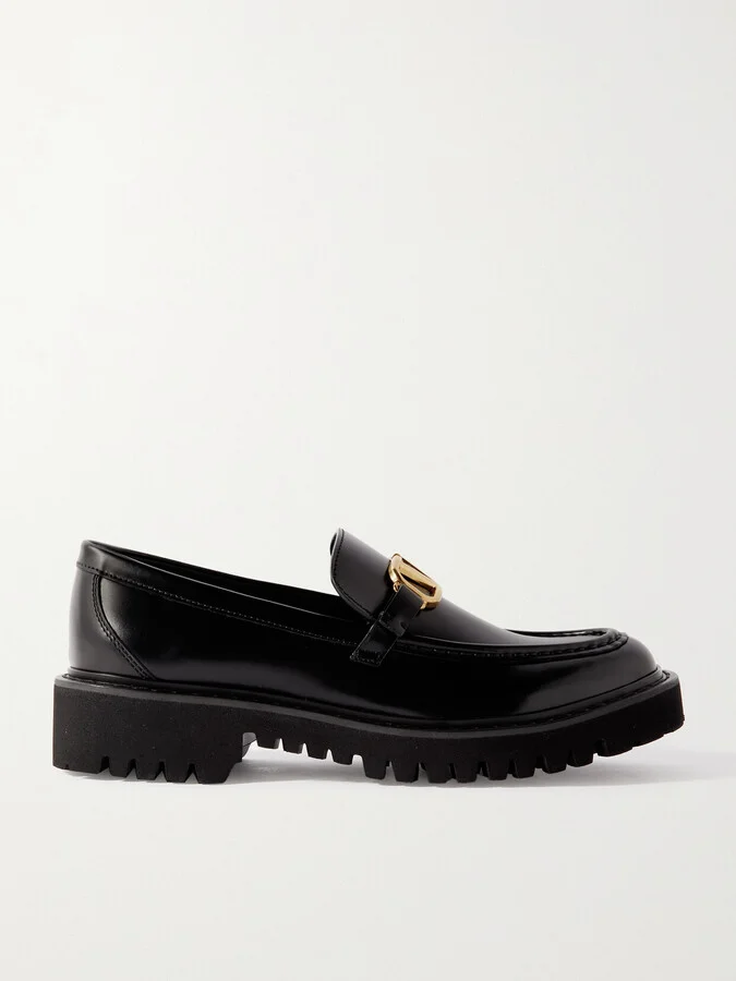 Valentino Garavani - Vlogo Leather Loafers - Black