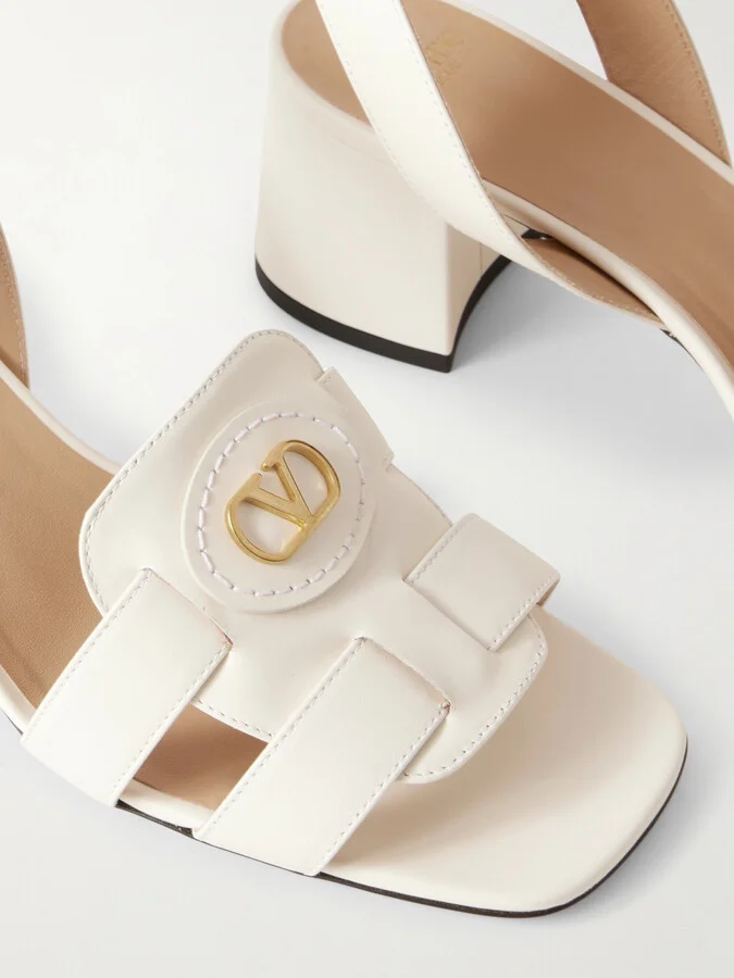 Valentino Garavani - Vlogo Leather Sandals - Ivory - Image 4