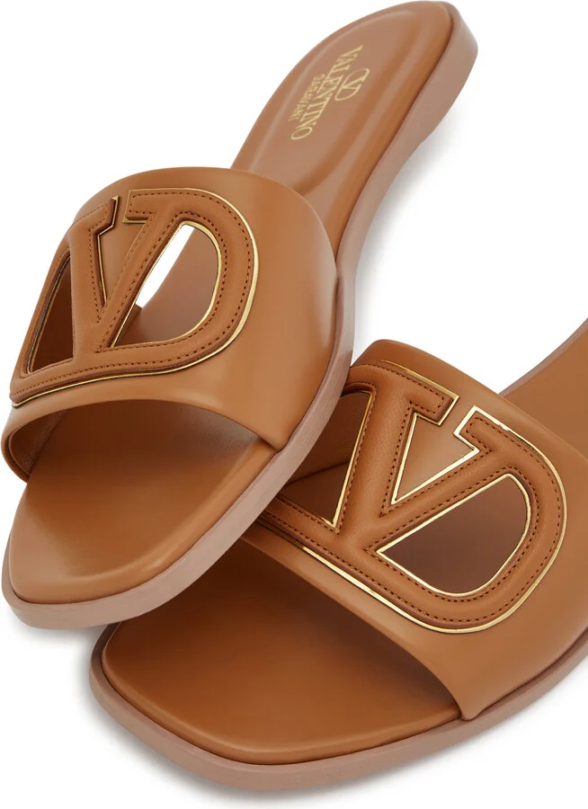Valentino Garavani Vlogo Leather Sliders - Image 3