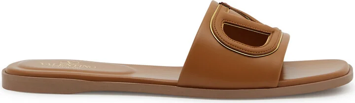 Valentino Garavani Vlogo Leather Sliders