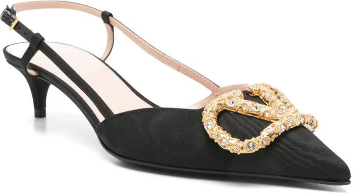 Valentino Garavani Vlogo Leather Slingback Pumps - Image 2