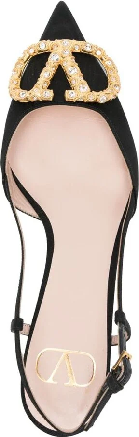 Valentino Garavani Vlogo Leather Slingback Pumps - Image 4