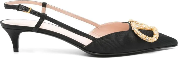 Valentino Garavani Vlogo Leather Slingback Pumps