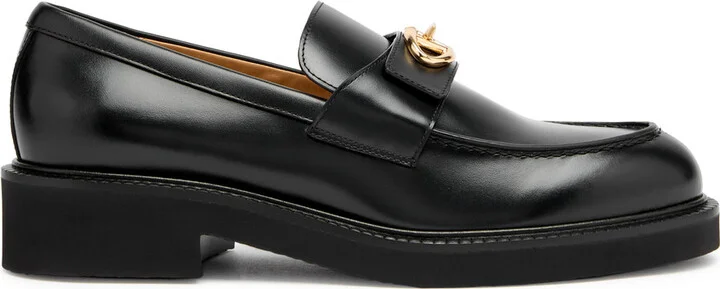 Valentino Garavani Vlogo Locker Leather Loafer