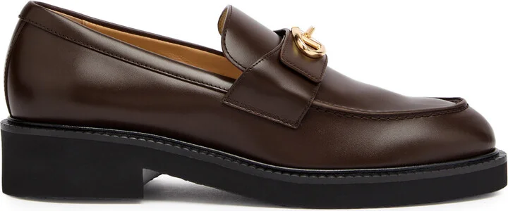 Valentino Garavani Vlogo Locker Leather Loafer