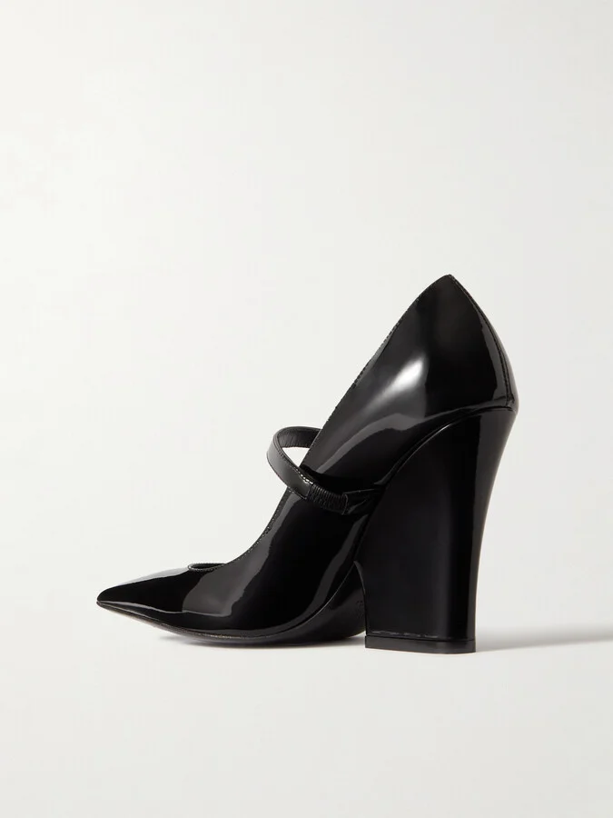 Valentino Garavani - Vlogo Lockette Patent-leather Mary Jane Pumps - Black - Image 3