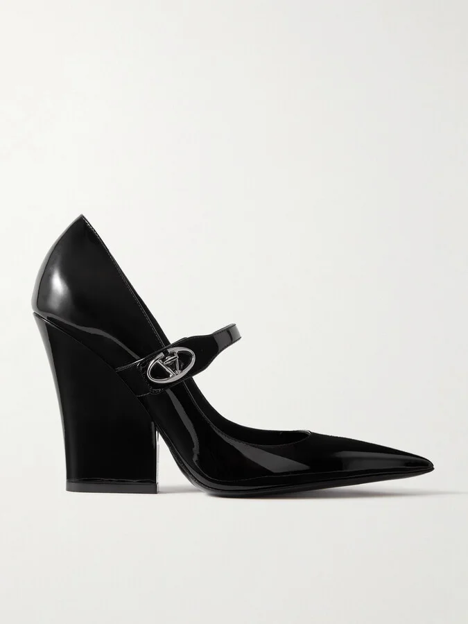 Valentino Garavani - Vlogo Lockette Patent-leather Mary Jane Pumps - Black
