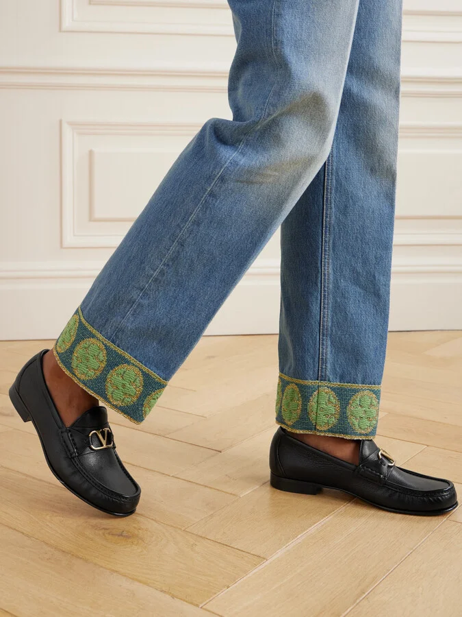 Valentino Garavani - Vlogo Signature 20 Leather Loafers - Black - Image 2