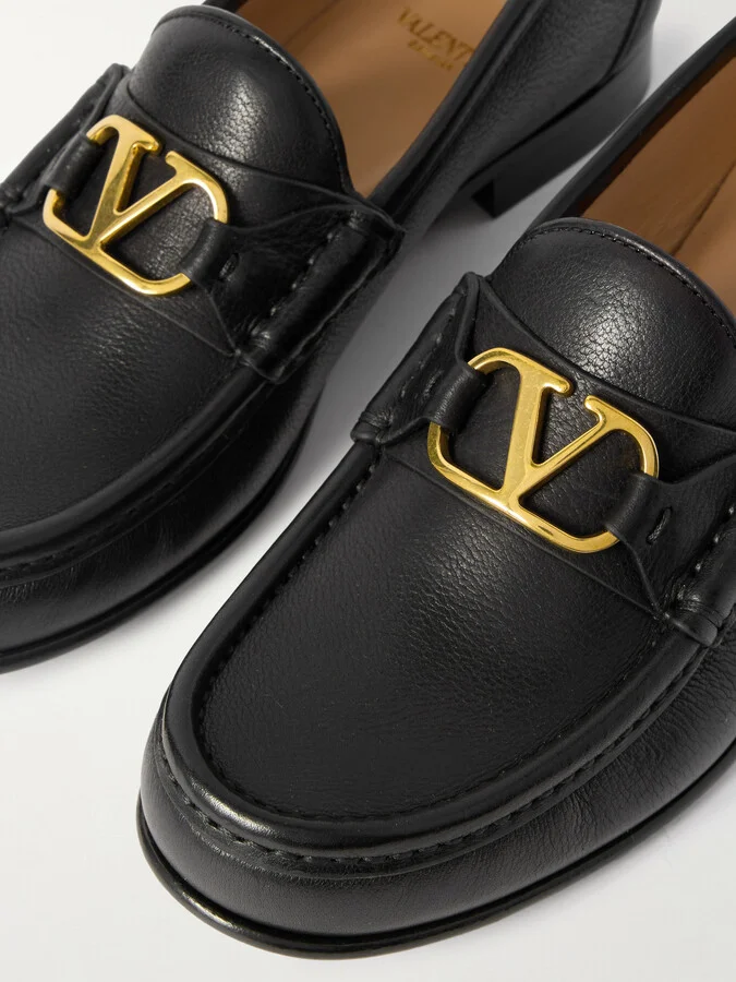 Valentino Garavani - Vlogo Signature 20 Leather Loafers - Black - Image 4
