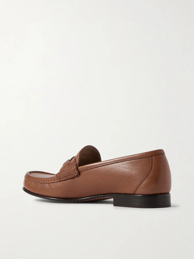 Valentino Garavani - Vlogo Signature 20 Leather Loafers - Brown - Image 3
