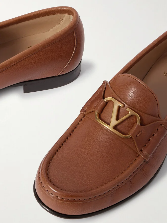 Valentino Garavani - Vlogo Signature 20 Leather Loafers - Brown - Image 4