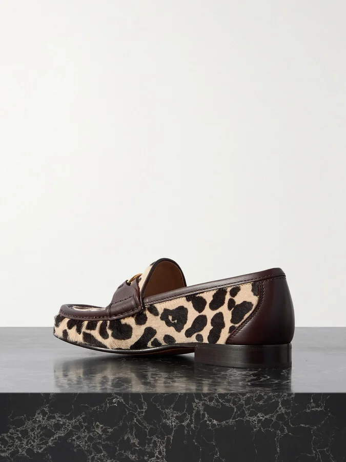 Valentino Garavani - Vlogo Signature 20 Leather-trimmed Leopard-print Calf Hair Loafers - Animal print - Image 3