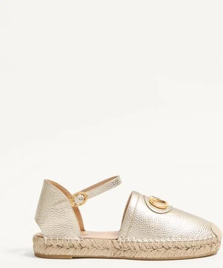 Valentino Garavani Vlogo Signature Ballerina In Laminated Grainy Calfskin 25Mm
