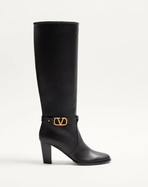 Valentino Garavani Vlogo Signature Calfskin Boot 75Mm