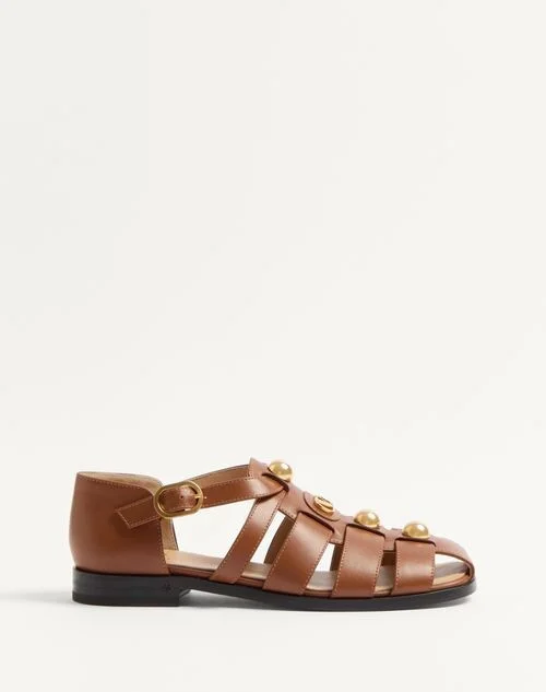 Valentino Garavani Vlogo Signature Calfskin Fisherman Sandal 20Mm