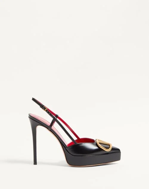 Valentino Garavani Vlogo Signature Calfskin Slingback Platform Pump 120Mm