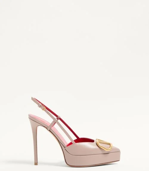 Valentino Garavani Vlogo Signature Calfskin Slingback Platform Pump 120Mm