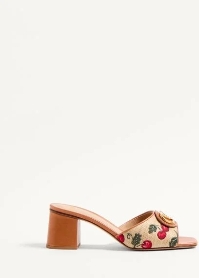 Valentino Garavani Vlogo Signature Cherryfic Slide Sandal 60Mm