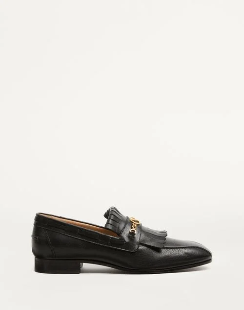 Valentino Garavani Vlogo Signature Kidskin Loafer With Fringes