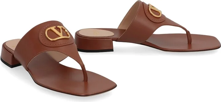 Valentino Garavani Vlogo Signature Leather Slides - Image 3