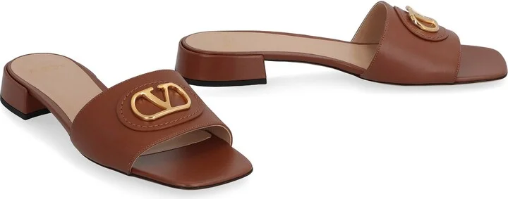 Valentino Garavani Vlogo Signature Leather Slides - Image 3