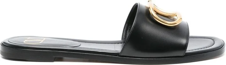 Valentino Garavani Vlogo Signature Leather Slides