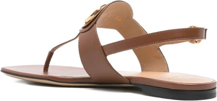 Valentino Garavani Vlogo Signature Leather Thong Sandals - Image 2